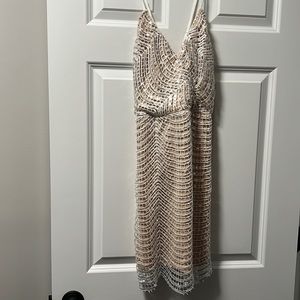 Lulu white/tan party dress